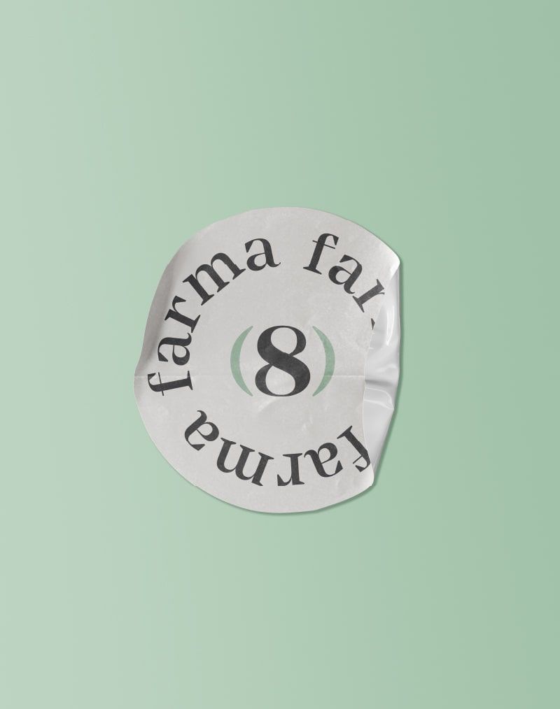 Farma8 Farmacia - Branding - Diseño de pegatina - Vigo - Galicia